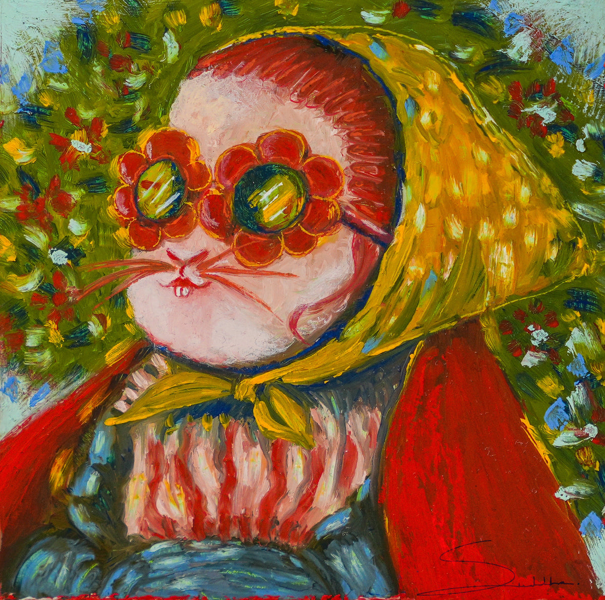 Sitting in Wildflowers Print