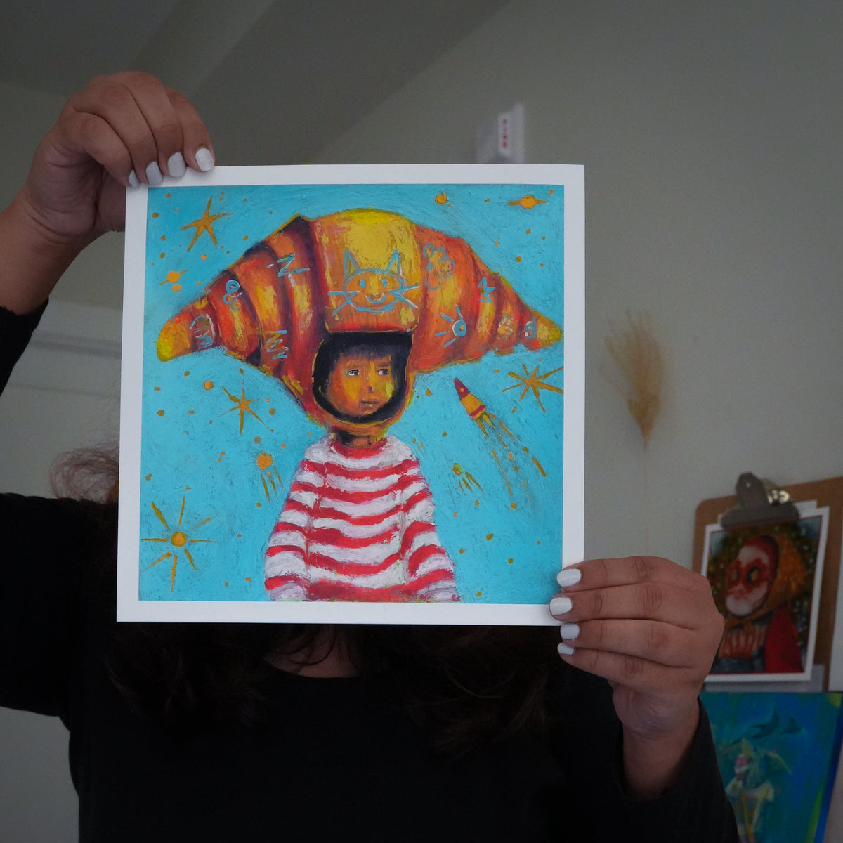 Croissant Boy Print
