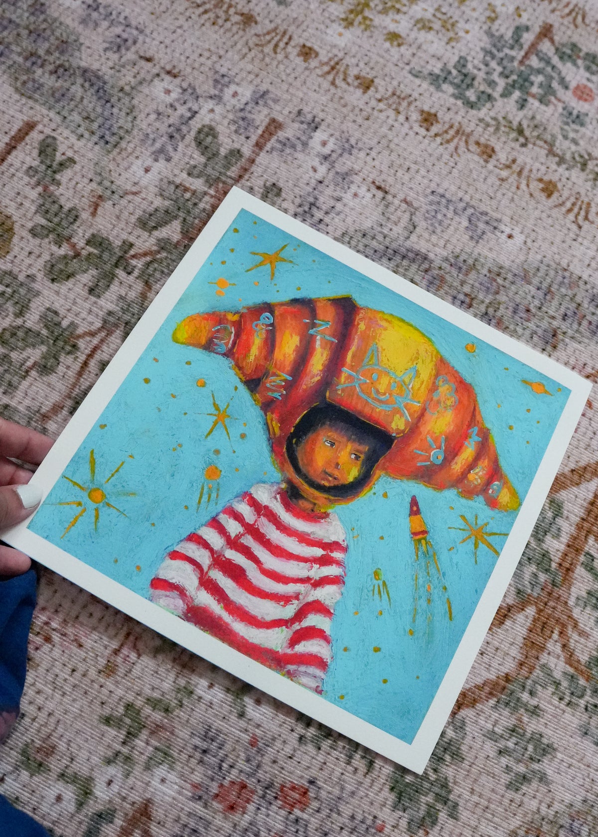 Croissant Boy Print