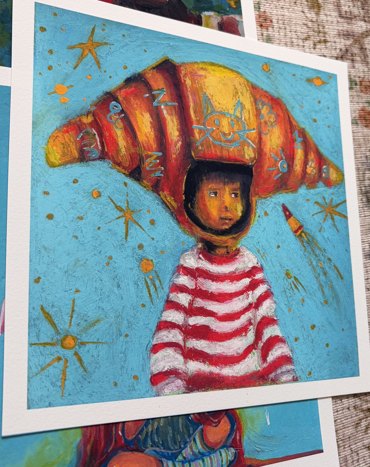 Croissant Boy Print